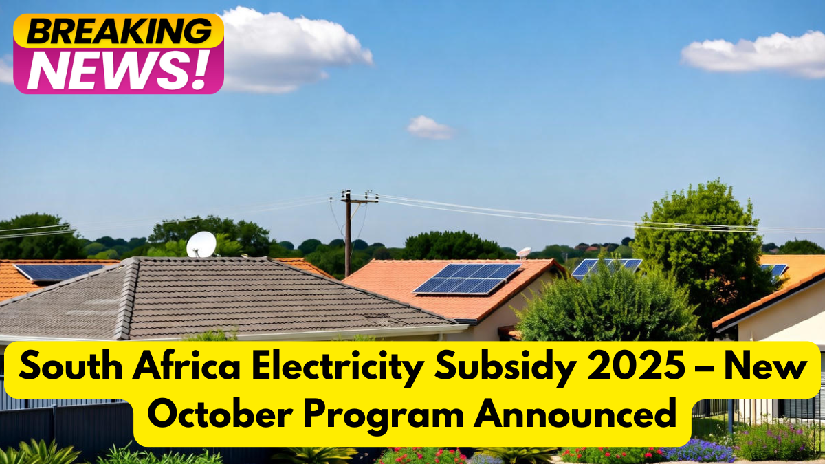 South Africa Electricity Subsidy 2025 – New October Program Announced