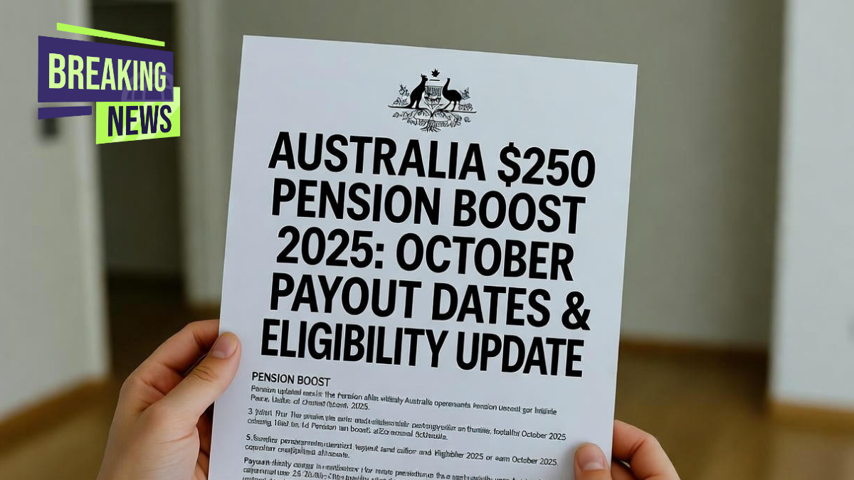 Australia $250 Pension Boost 2025: October Payout Dates & Eligibility Update